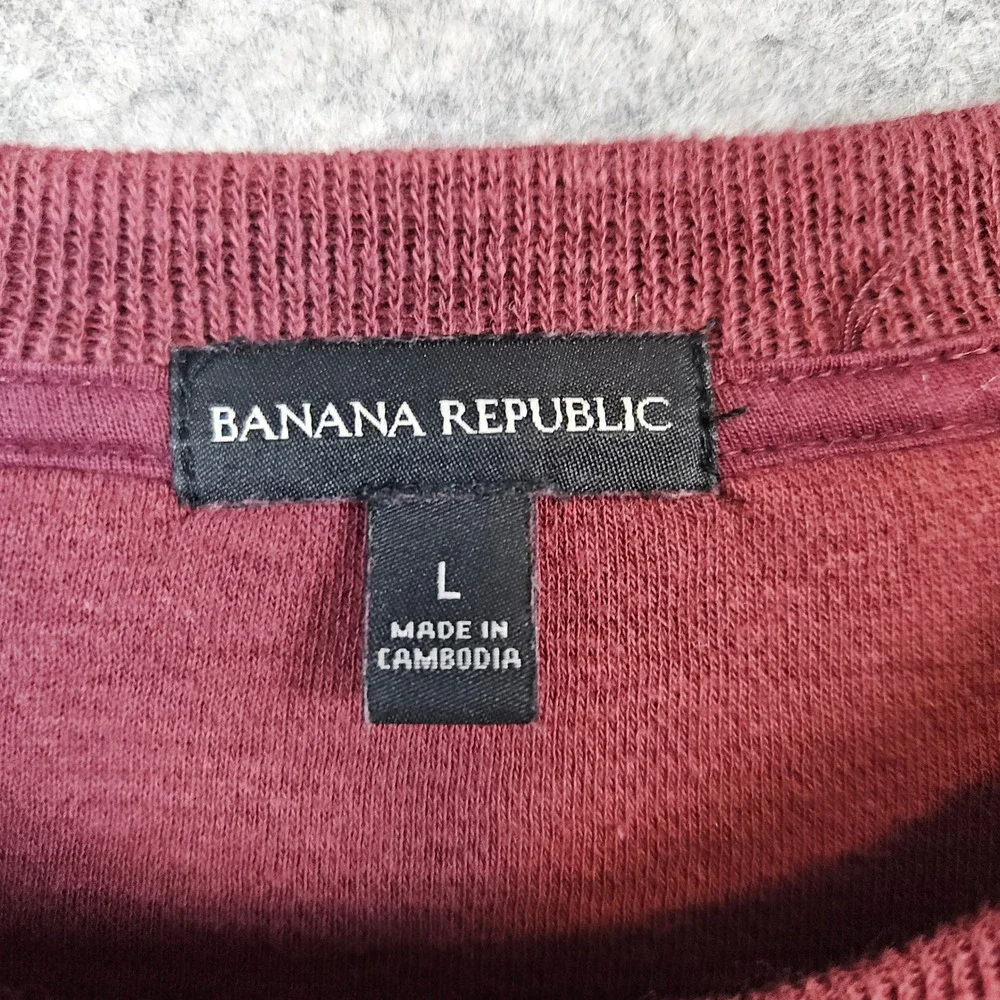Banana Republic Men's Burgundy Crewneck Sweater‎ Size L Cotton/Polyester Blend